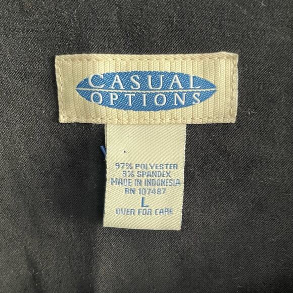 Casual Options Vintage 90’s Black Sleeveless Dress Leaf Design Size Large - Picture 3 of 6